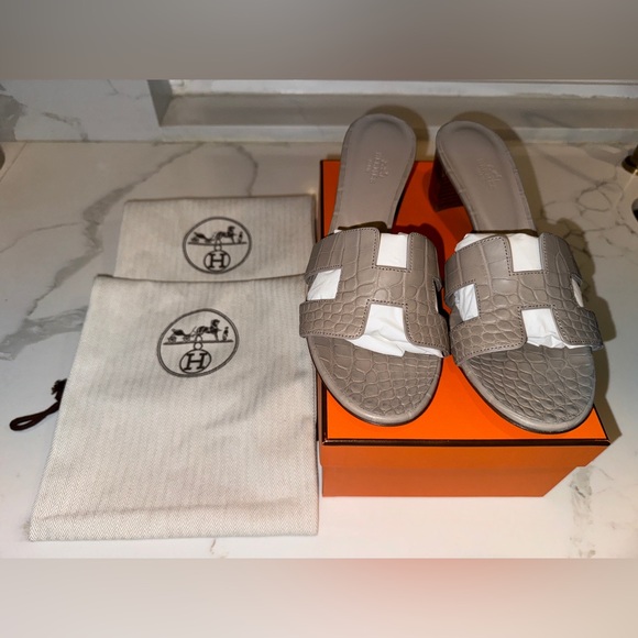 Hermes Oasis Custom Alligator Sandals Size 41.5 - Picture 3 of 15